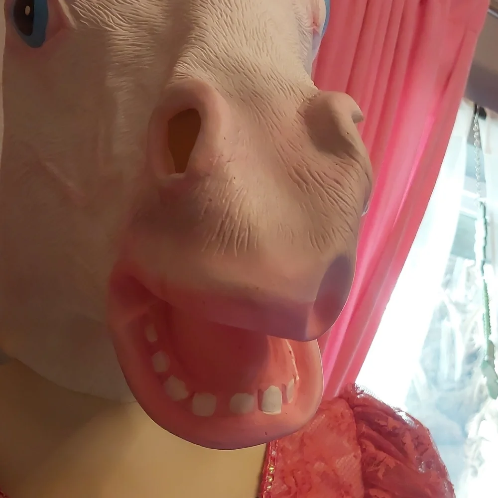 Easter Unlimited Unicorn Mask With Pink Accents.